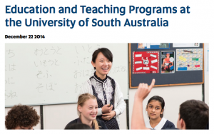 Image from University of South Australia Education and Teaching in Top 100