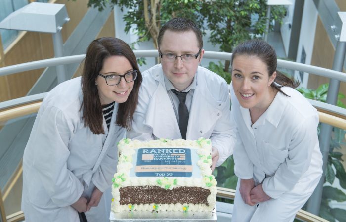 free pic no repro fee PHD Students, Carol McCarthy, Richard O'Connor and Maria Kelly Pictured as UCC Pharmacy and Pharmacology Programmes Amongst World’s Top Fifty .University College Corks School of Pharmacy, and Department of Pharmacology and Therapeutics, have today been positioned amongst the world’s top fifty programmes by QS – Publisher of international university rankings.These results demonstrate how the College of Medicine and Health’s culture of collaboration across disciplines, supported through world-class research and reinforced by rigorous academic programme creation, bring about truly excellent standard of teaching and learning to UCC students’. pictures Gerard McCarthy 087 8537228 more info contact Gregory Higgins UCC 021 492 1573 086-158 6235 Gregory.Higgins@ucc.ie