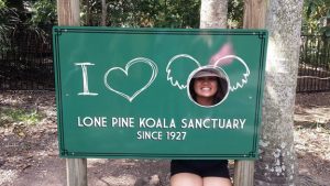 Janine at the Lone Pine Koala Sanctuary