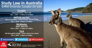 Image from Griffith Law School – Upcoming Canadian University Visits