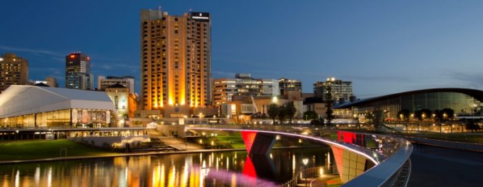 A scenic shot of nighttime Adelaide