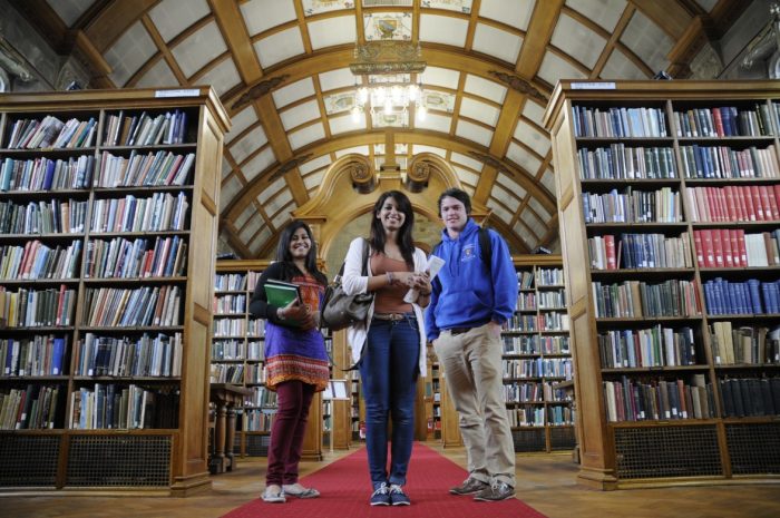 Students in Bangor University Library